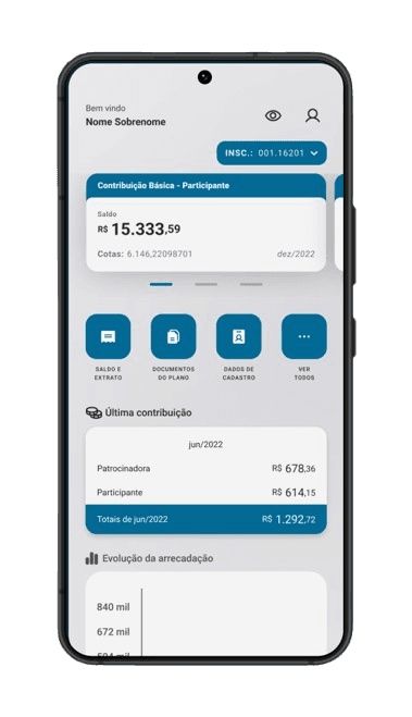 Tela de saldo do App ANABBPrev